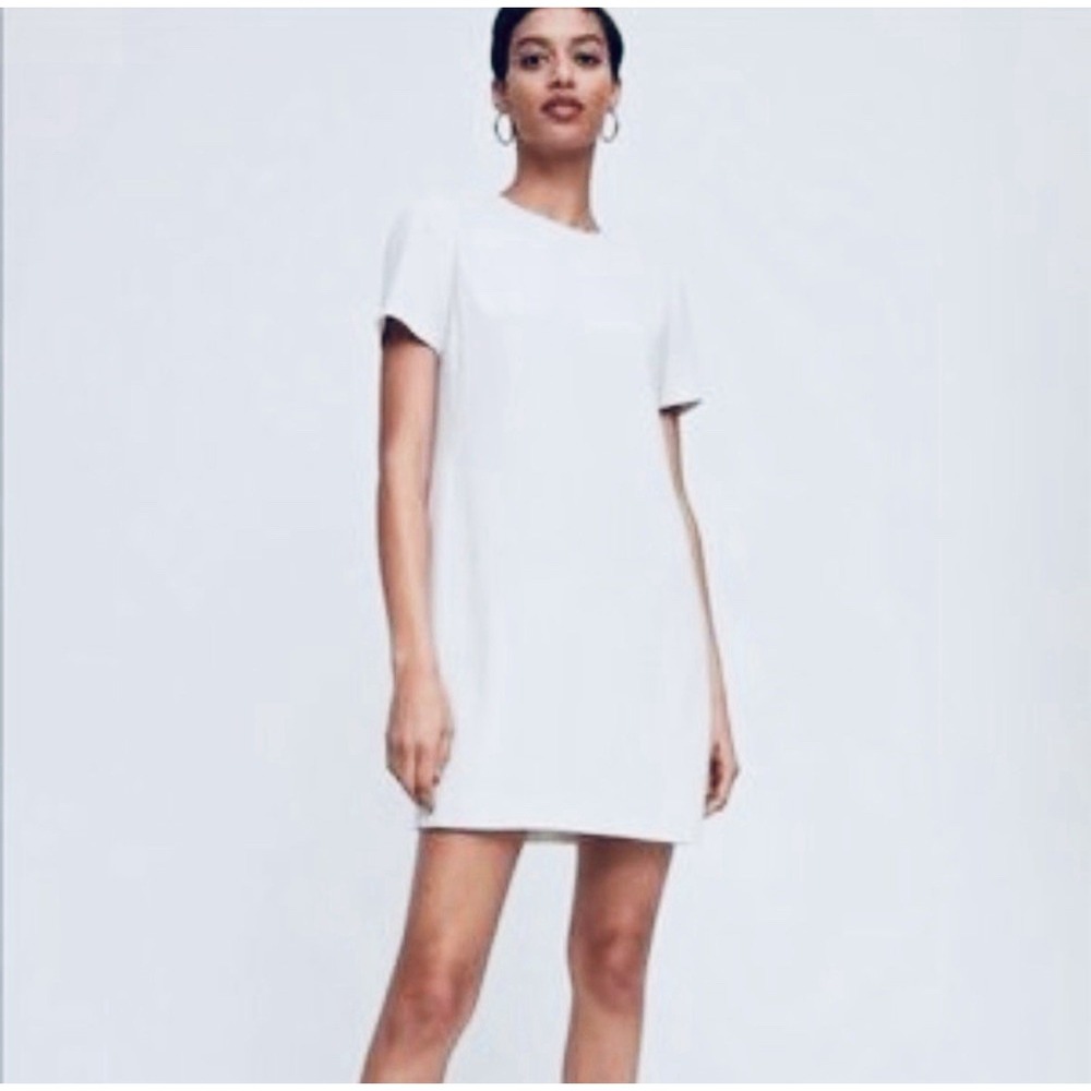 Aritzia Babaton Patricio Shift Dress Women's Size 6 Lined Snake Print White